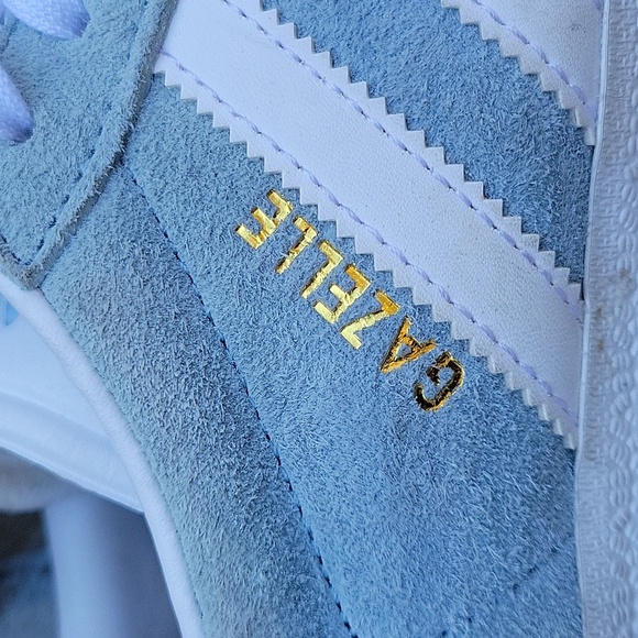 Addidas Giselle Sky Blue Suede Round Toe Sneaker Unisex - Picture 5 of 16